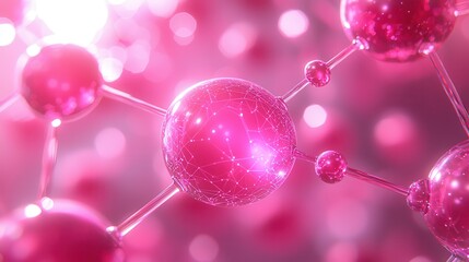 Pink Molecular Structure Abstract Background