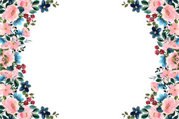 Watercolor flowers background vector for design.