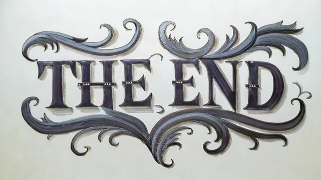 The END文字のエンディングムービー素材1