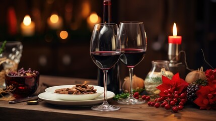 festive wine at christmas