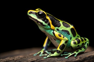 Fototapeta premium poisonous dart frog isolated on black