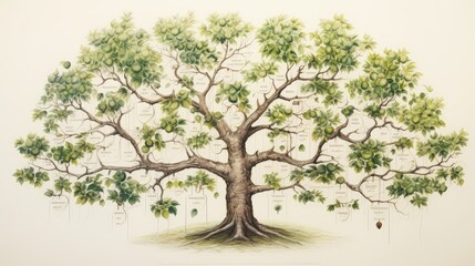 Obraz premium lineage family tree diagram