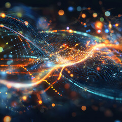 A colorful, swirling pattern of dots and lines that creates a sense of movement
