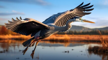 Fototapeta premium sky great blue heron