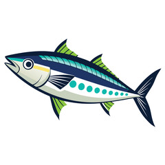 mackerel-fish-colorful-vector-isolated-image-on white background 