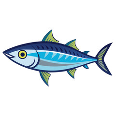 mackerel-fish-colorful-vector-isolated-image-on white background 