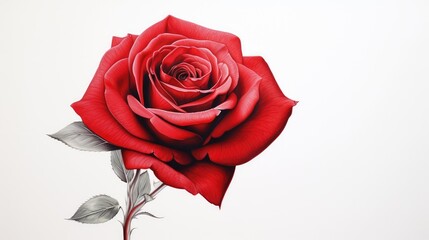petals red rose drawing