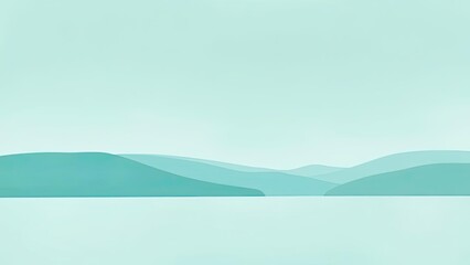 Serene Teal Landscape Minimalist Hills Calm Water Background