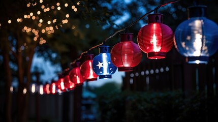 illumination red white and blue lights