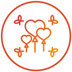 Vector Design Heart Ballons Icon Style