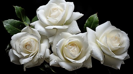 Obraz premium beauty white rose on black background