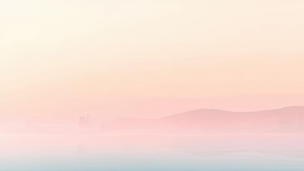 Fototapeta premium Serene Sunrise Misty Mountains Calm Waters Pastel Sky