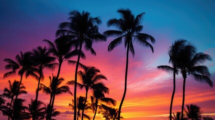 Obraz premium peaceful blue palm tree scene