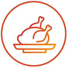 Vector Design Roast Chicken Icon Style
