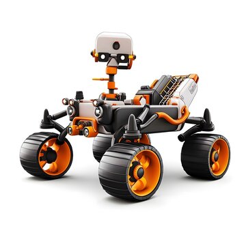 Futuristic rover exploring alien landscapes.