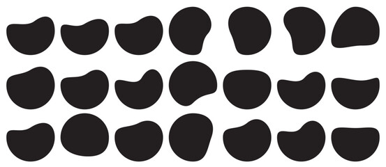 Blob shape. Amoeba form. Circle vector drop. Liquid spot. Blob vector set. Isolated drop shape on white background.