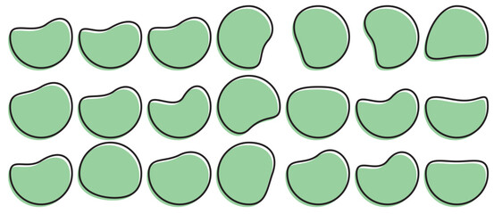 Blob shape. Amoeba form. Circle vector drop. Liquid spot. Blob vector set. Isolated drop shape on white background.