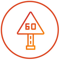 Vector Design 60 Speed Limit Icon Style
