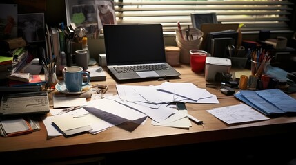 Naklejka premium pens office desk desktop