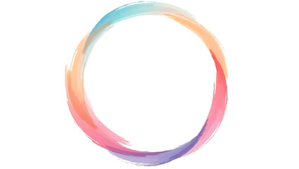 A Minimalist Watercolor Circular Frame with Soft Gradient Brushstrokes.