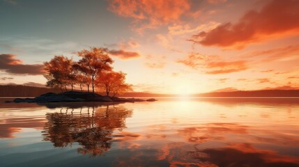 Fototapeta premium reflection orange design