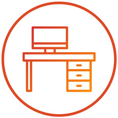 Vector Design Office Desk Icon Style