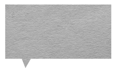 Blank grey cut out cardboard paper speech bubble with copy space for text on transparent png background design element