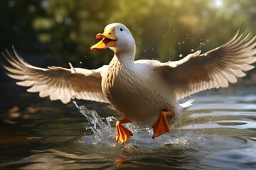 white duck in the water