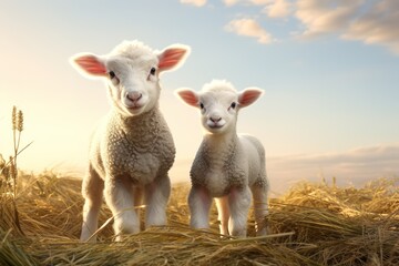 Obraz premium sheep on a meadow