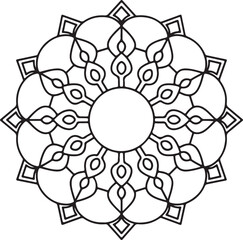 Outline Mandala for Coloring Book Page. Oriental Mandala vector. Mandala Coloring book line art vector illustration.