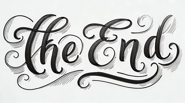 The END文字のエンディングムービー素材5