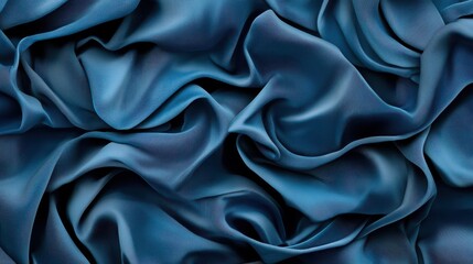 Fototapeta premium Smooth Blue Fabric Texture with Elegant Waves and Shadows