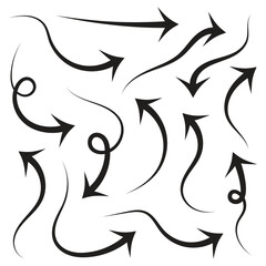 Vector Set Of Hand Drawn Arrow Collection