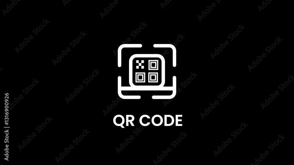 Wall mural qr code scanning animation. scanning qr code looping animation.