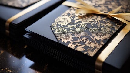 wedding black and gold invitations