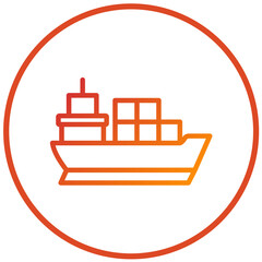 Vector Design Cargo Ship Icon Style