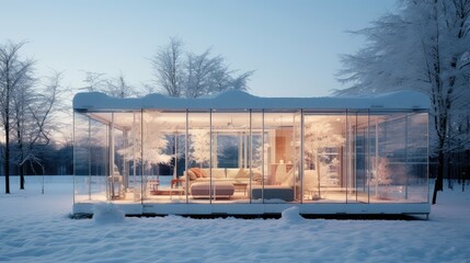 Obraz premium contrast glass house