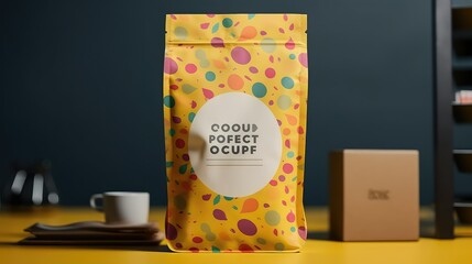quirky coffee bag mockup psd