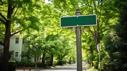 wooden blank green street sign