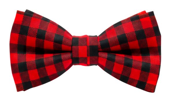 Red and Black Checkered Bow Tie