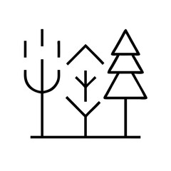Fototapeta premium Minimalist Vector Illustration of Different Trees on White Background with Copy Space