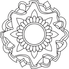 Outline Mandala for Coloring Book Page. Oriental Mandala vector. Mandala Coloring book line art vector illustration.