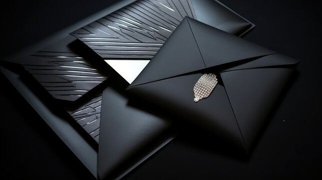 stylish black and silver invites