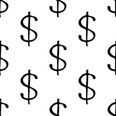 Seamless pattern with dollar currency symbol for decorative print, wrapping paper, greeting cards, wallpaper and fabric