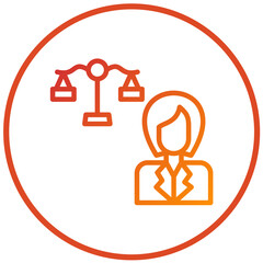 Vector Design Lady Lawyer Icon Style