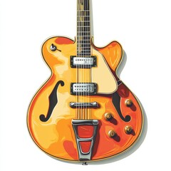 Orange Jazz Guitar for Studio Shot.
