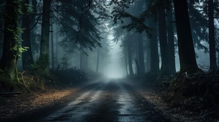 Fototapeta premium ethereal gravel road trees