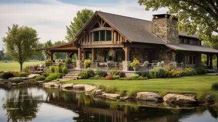 Fototapeta premium stone barn house