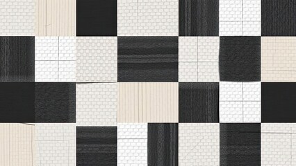 Fototapeta premium Abstract Black White Beige Textures Seamless Pattern Background