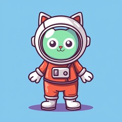 Cute Cat Astronaut Illustration